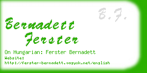 bernadett ferster business card